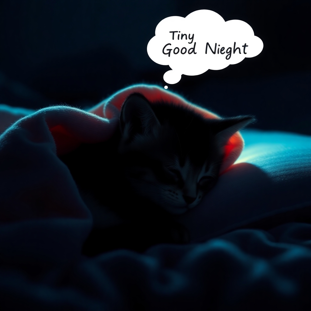 one cat says good nights